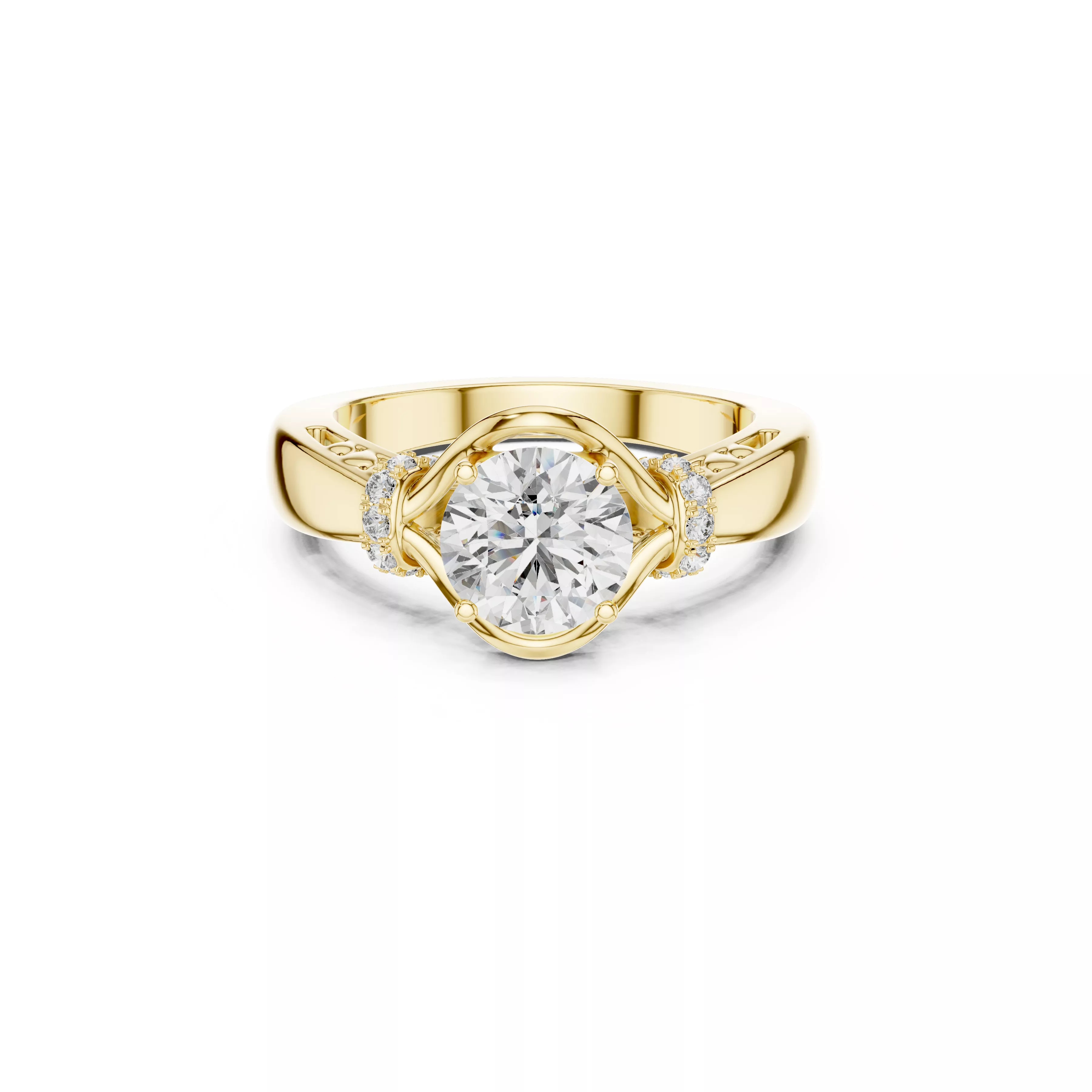 Delicate Custom Jewelry Diamond Ring Gold Band STL 3DM 0112 3D print model
