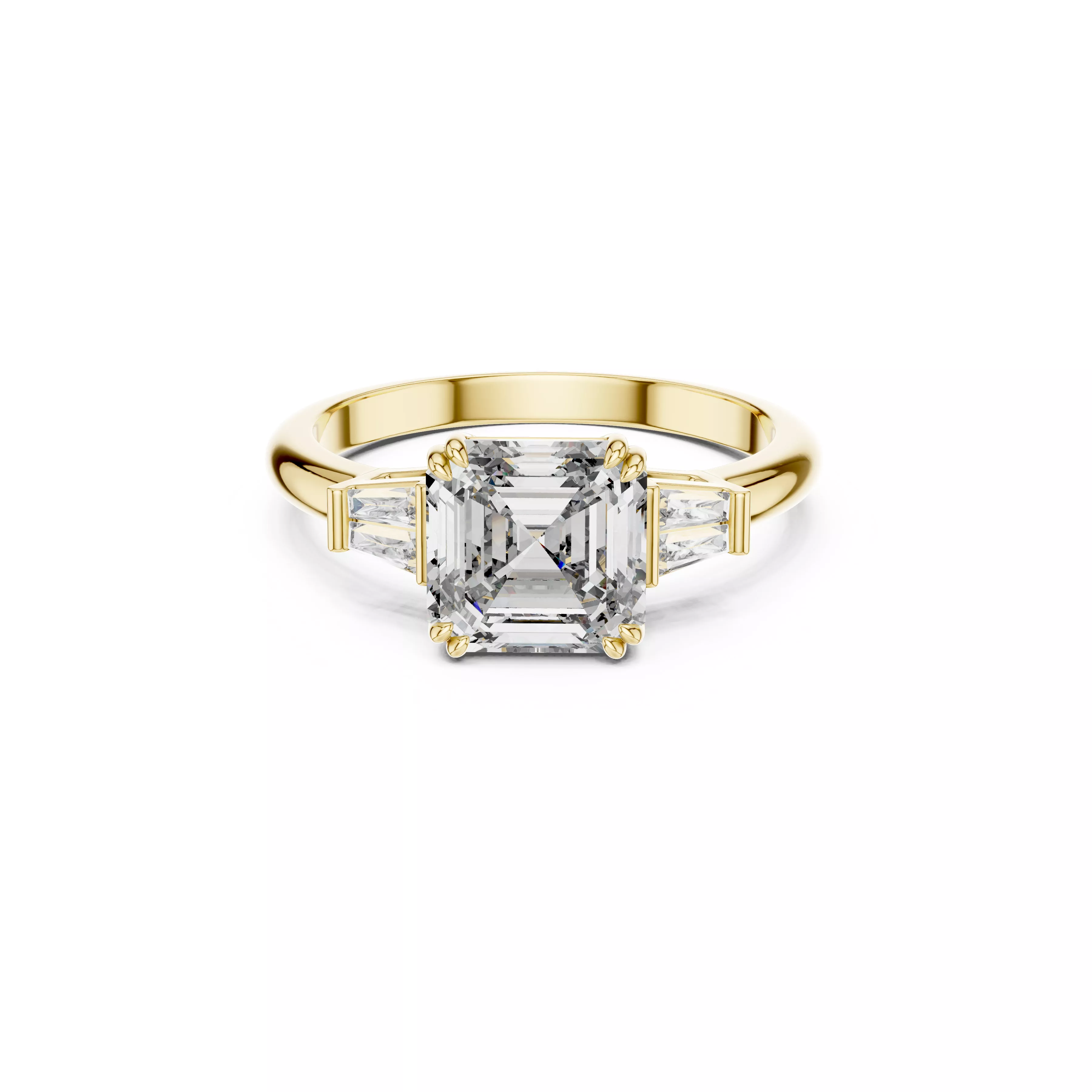 Delicate Custom Jewelry Diamond Ring Gold Band STL 3DM 0052 3D print model