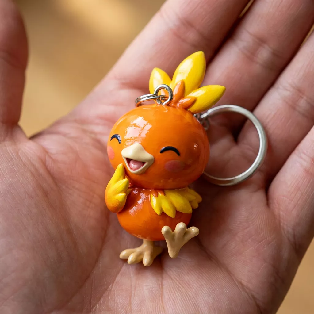 Torchic 3D Printable STL Resin Keychain 3D print model