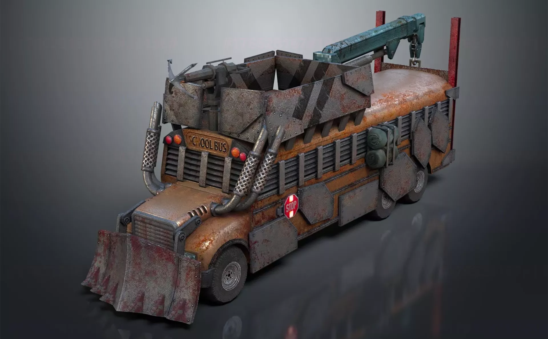 Wasteland Modified Armored School Bus 3D model