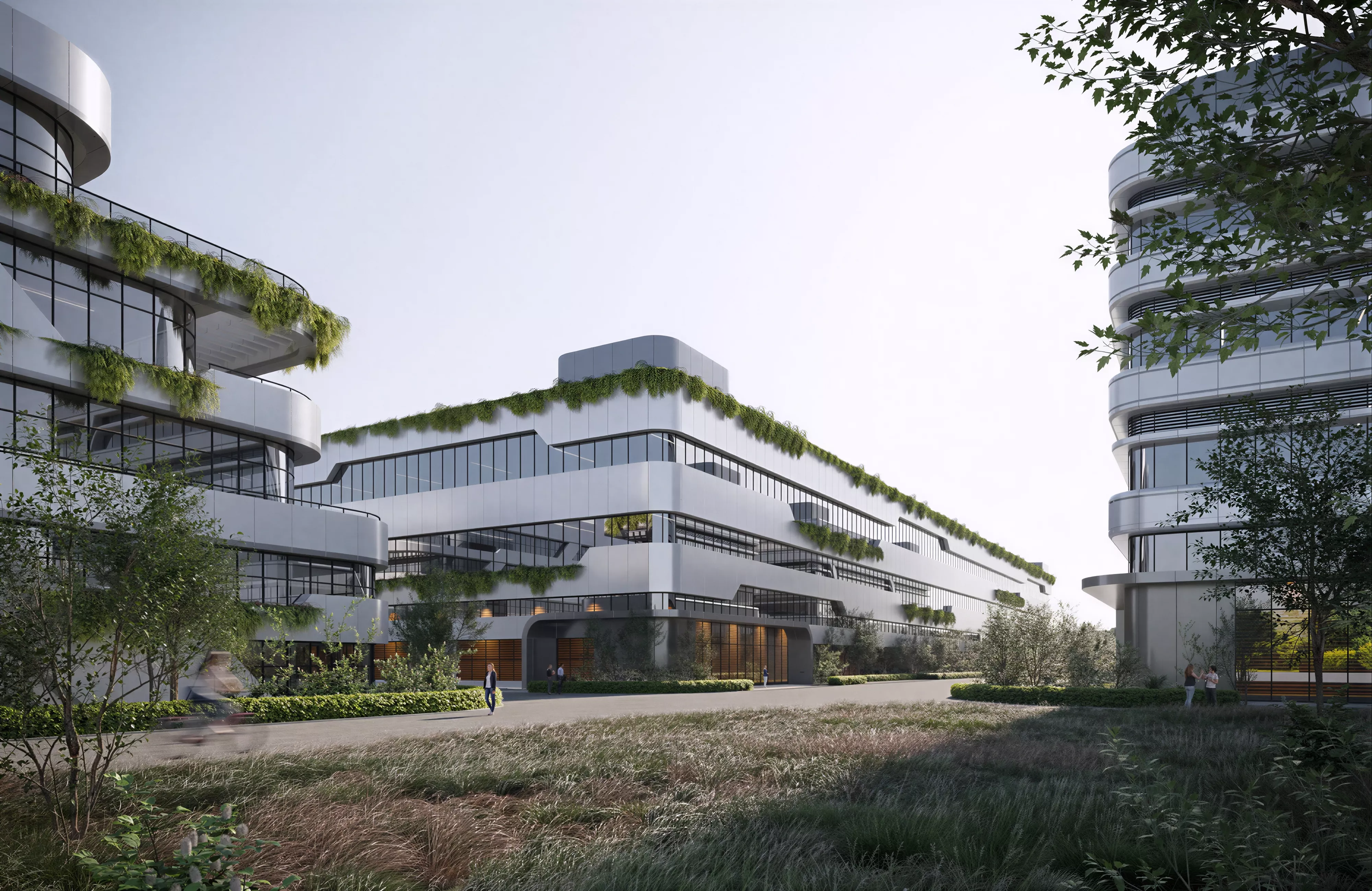 Modern Eco Green Factory Campus Building 3D Model 3D model