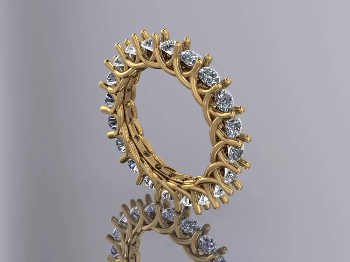 Ring Gold Diamonds 3d model 3D print model