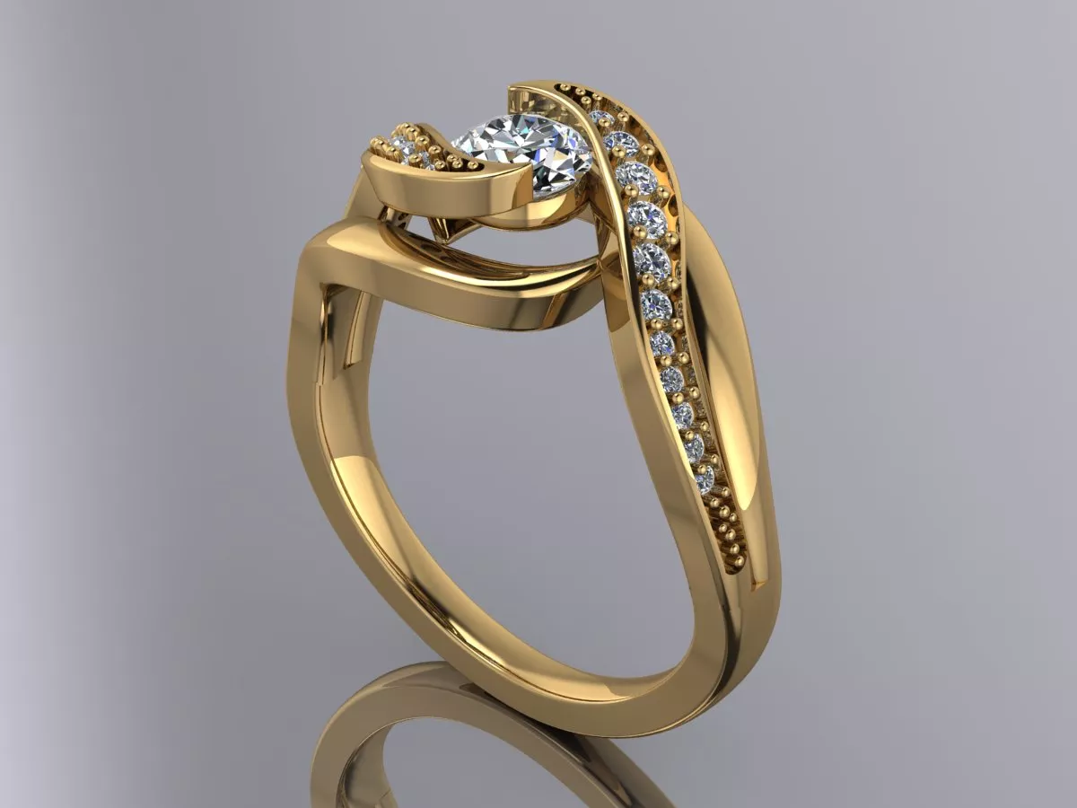 Ring Gold Diamonds 3d model 3D print model