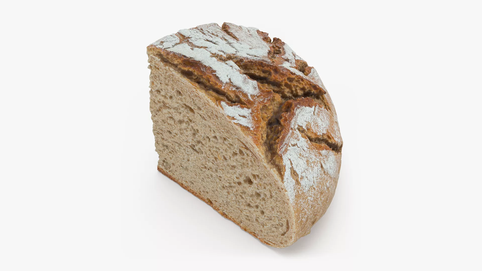Rye Bread Quarter Low-poly 3D model