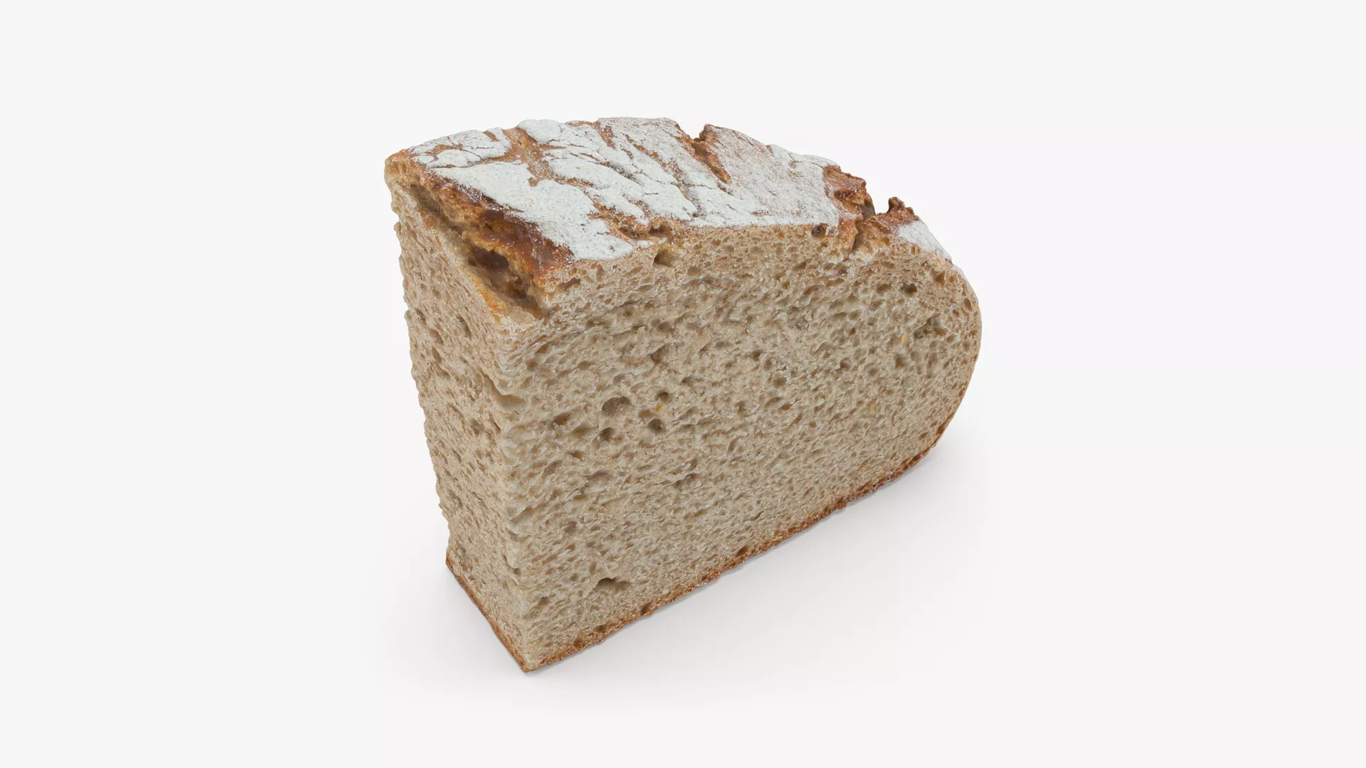 Rye Bread Slice Low-poly 3D model