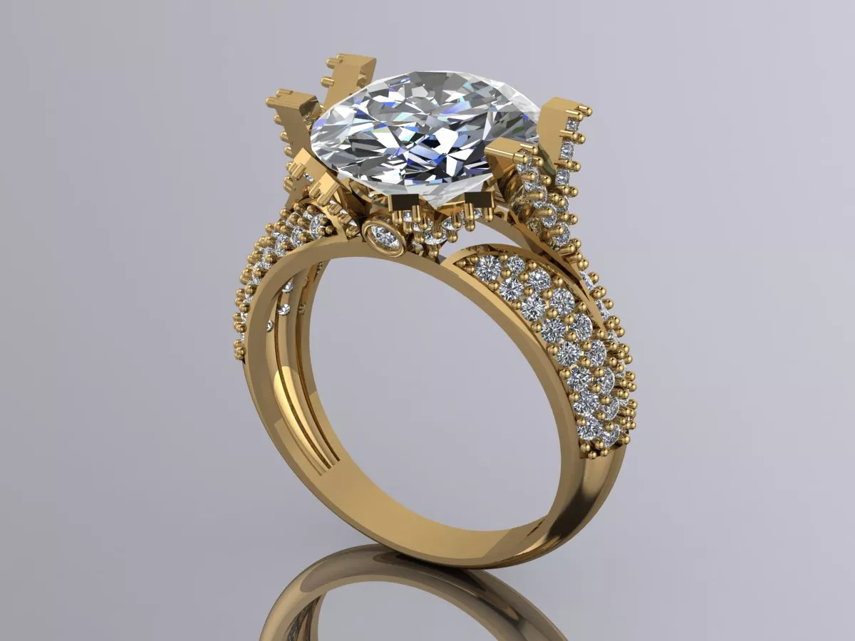 Ring Gold Diamonds 3d model 3D print model