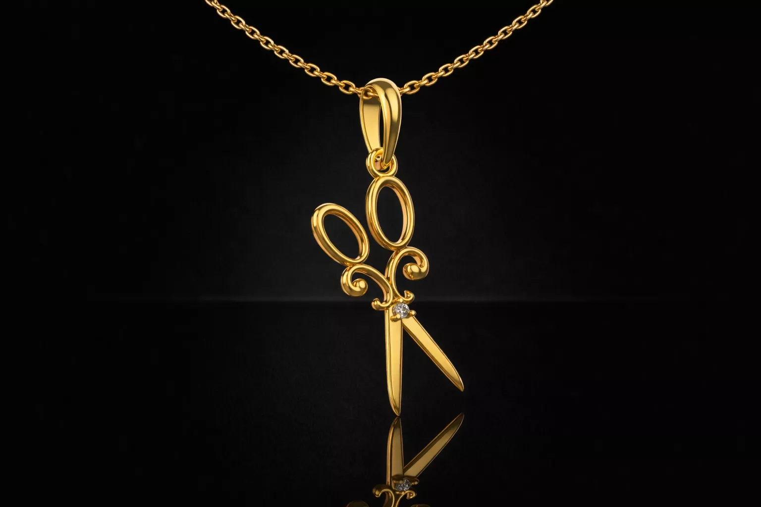 Scissors Gold Pendant 3d model 3D print model