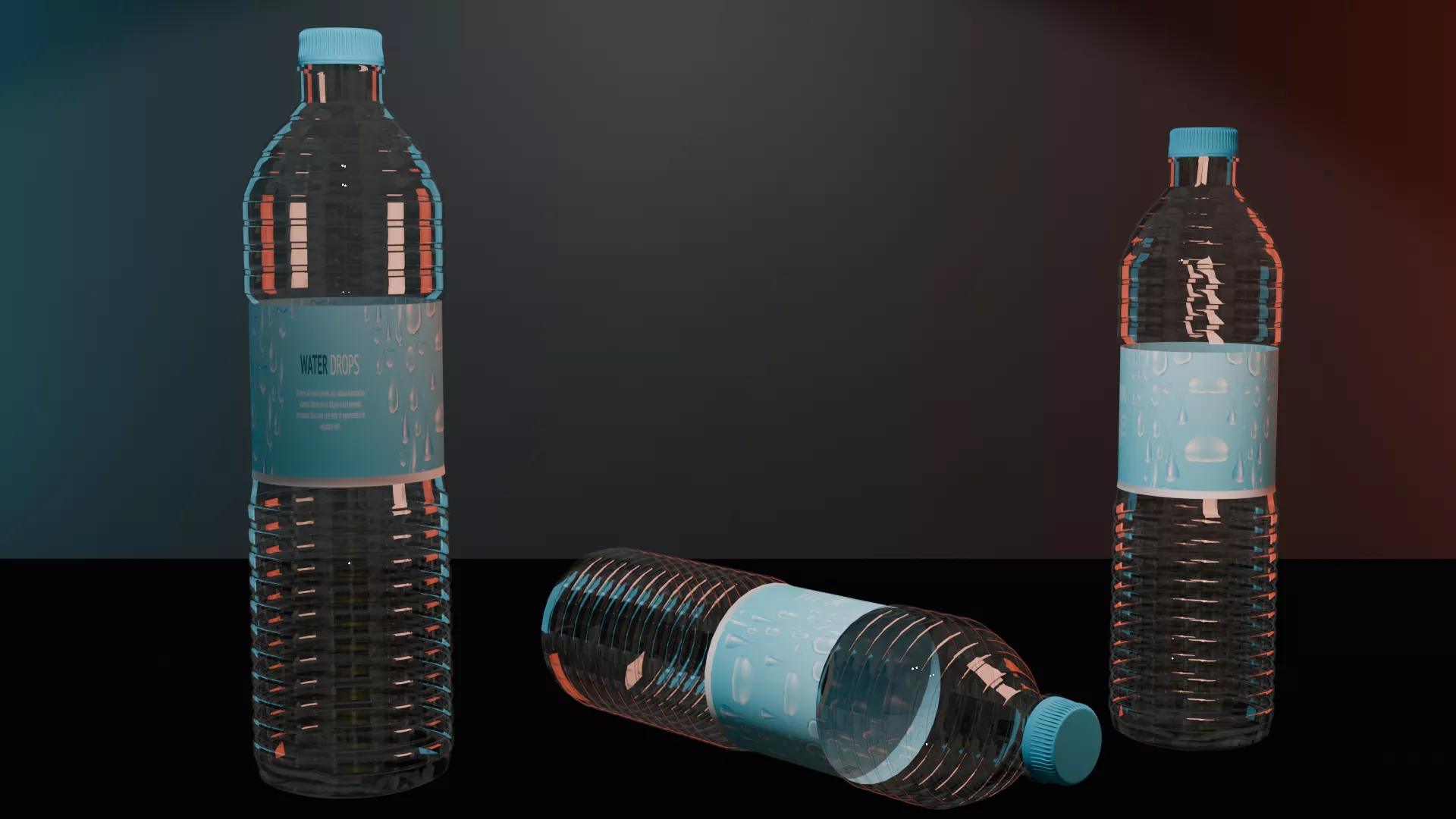 Plastic Water Bottle 3D Model Free low-poly 3D model
