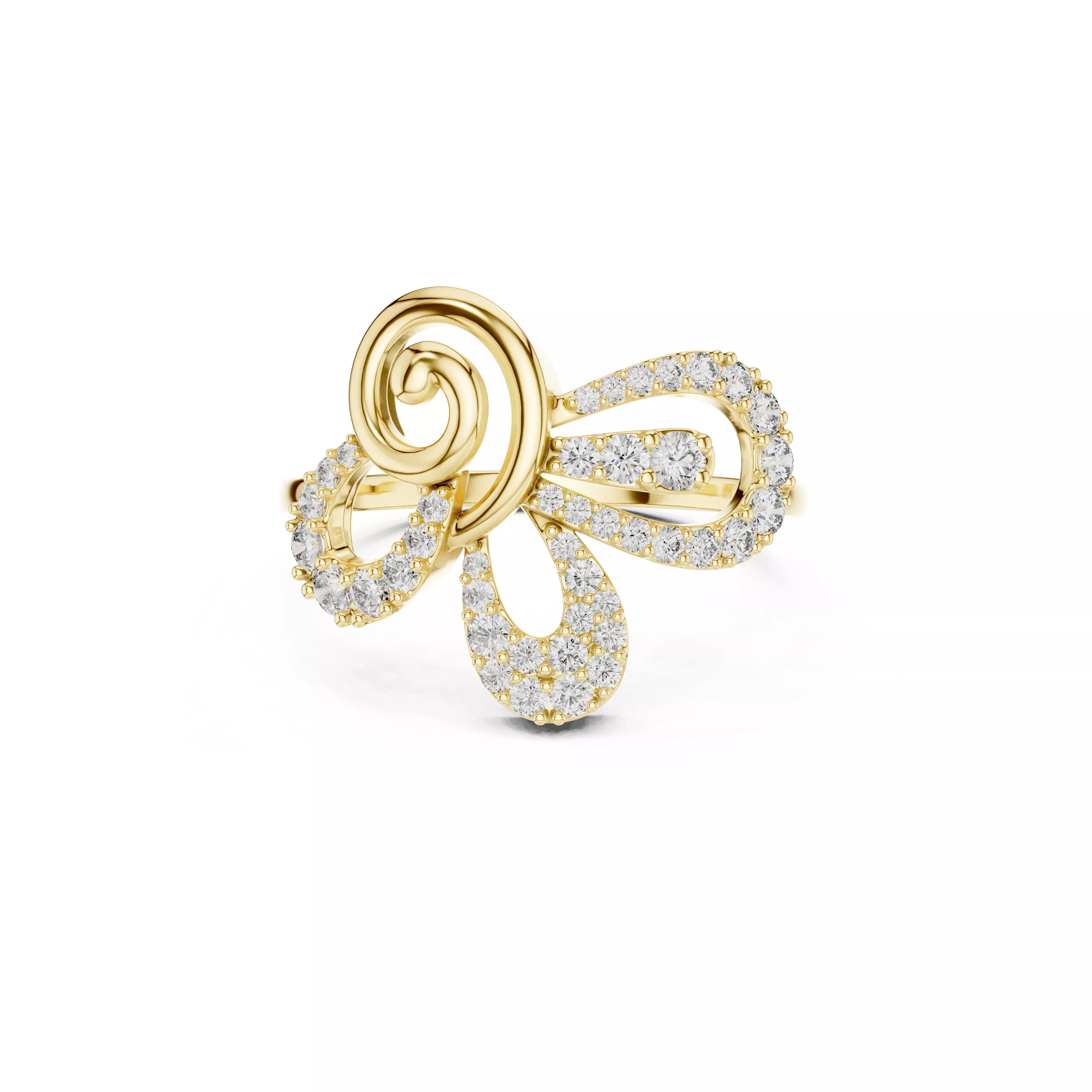Delicate Custom Jewelry Diamond Ring Gold Band STL 3DM 01 53 3D print model