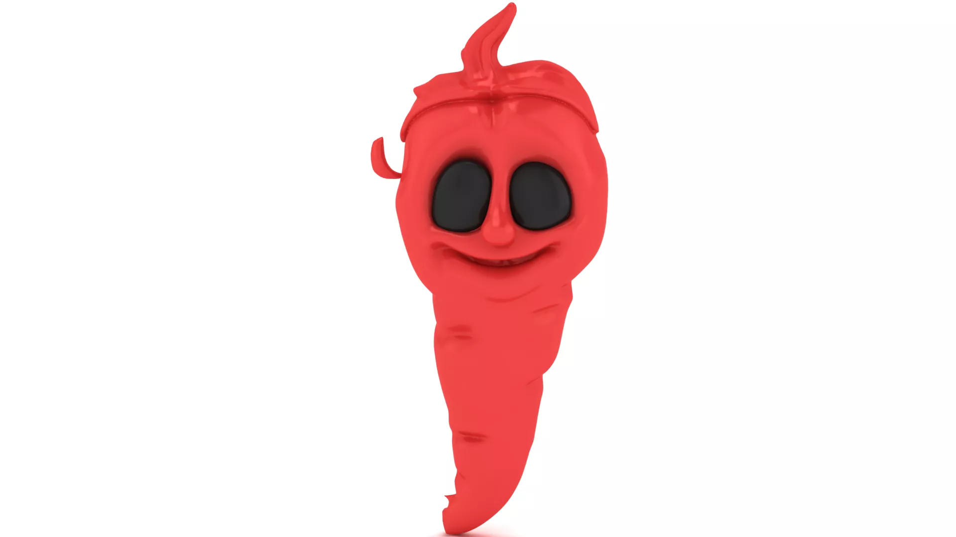 Cute Red Chili Pepper Cartoon Character 3D print model