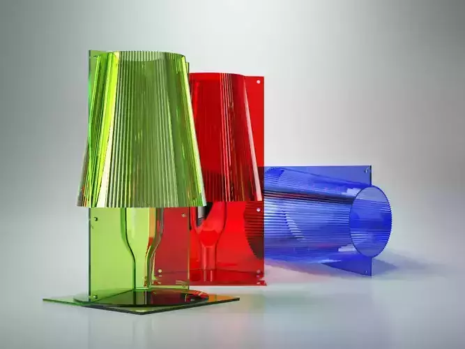 Take pair of colorful glass lamps