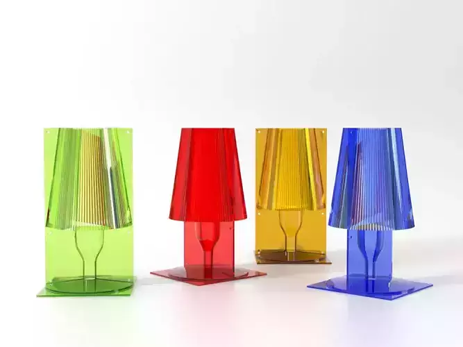 Take pair of colorful glass lamps