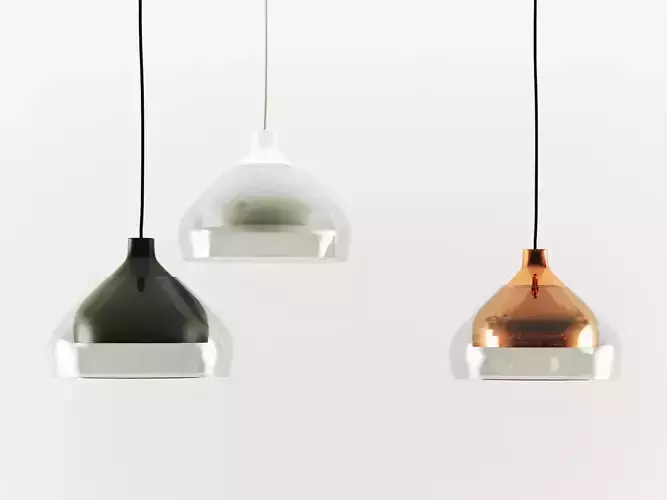 Trace 1 three pendant lights hanging from wall