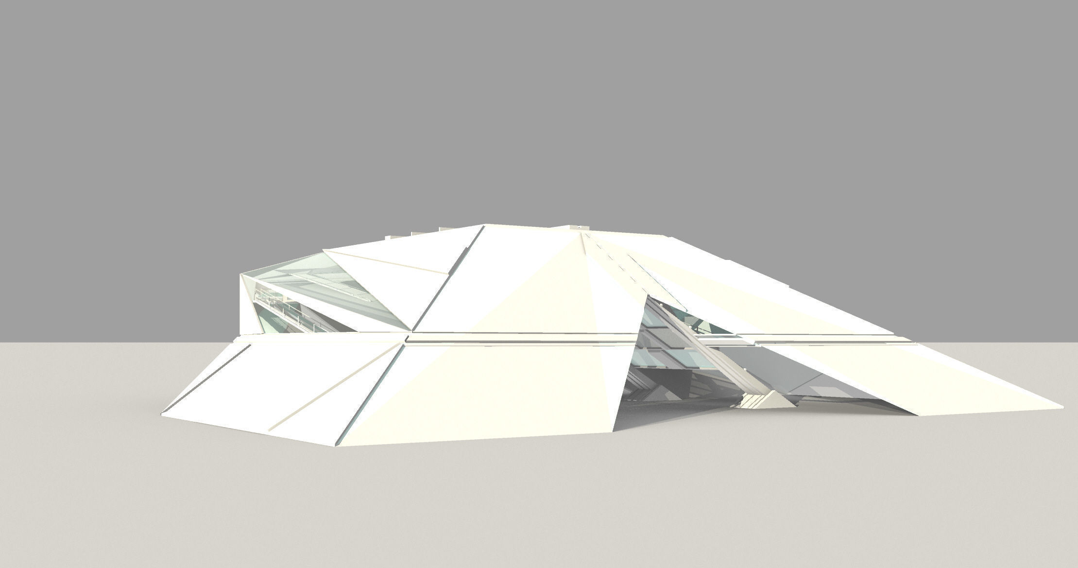 Futuristic Pavilion Free low-poly 3D model_1