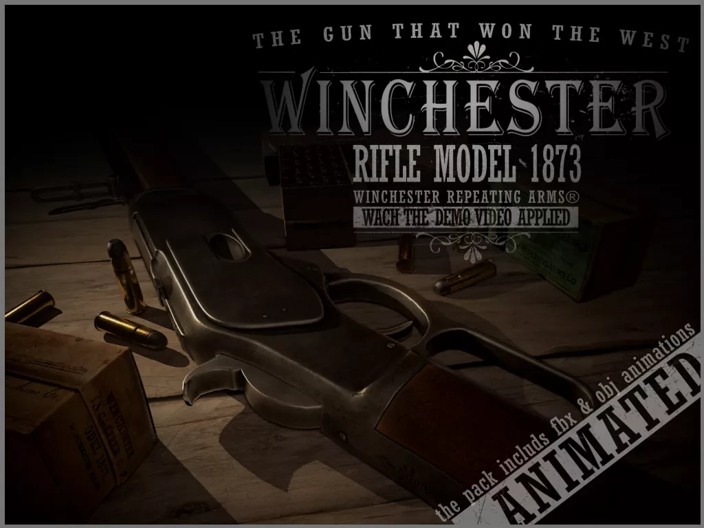 The Rifle Model 1873 Low-poly 3D model
