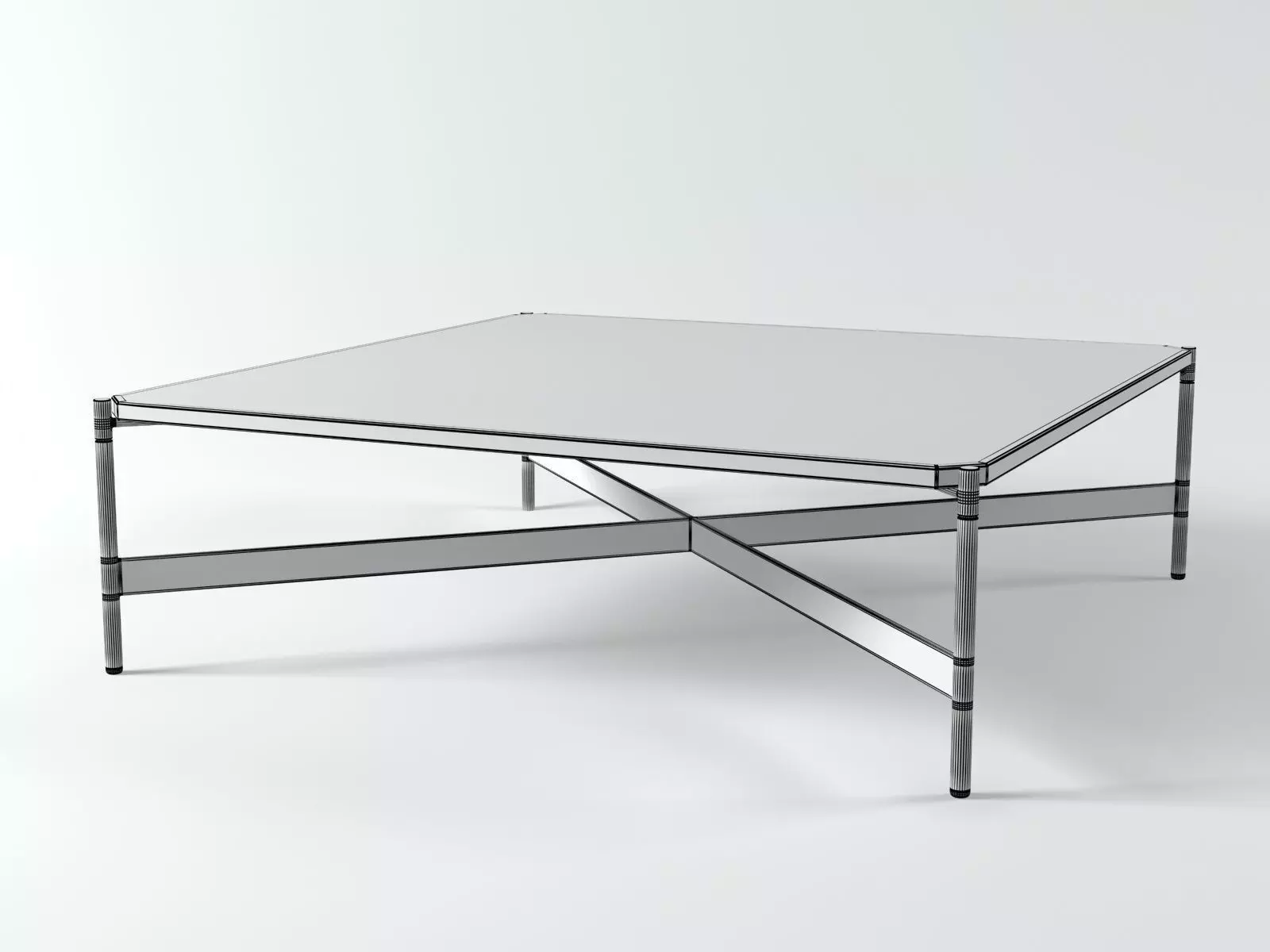 Heron square table with metal legs 3D model_9