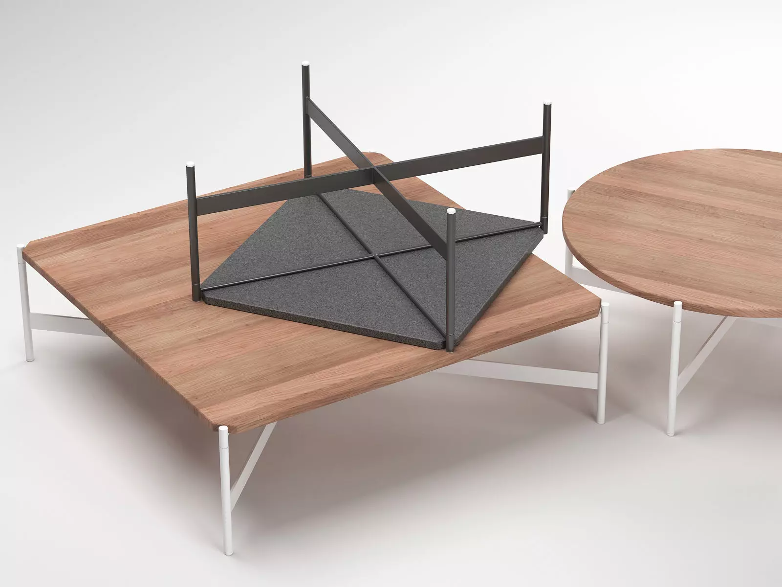 Heron square table with metal legs 3D model_2