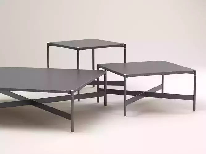 Heron square table with metal legs