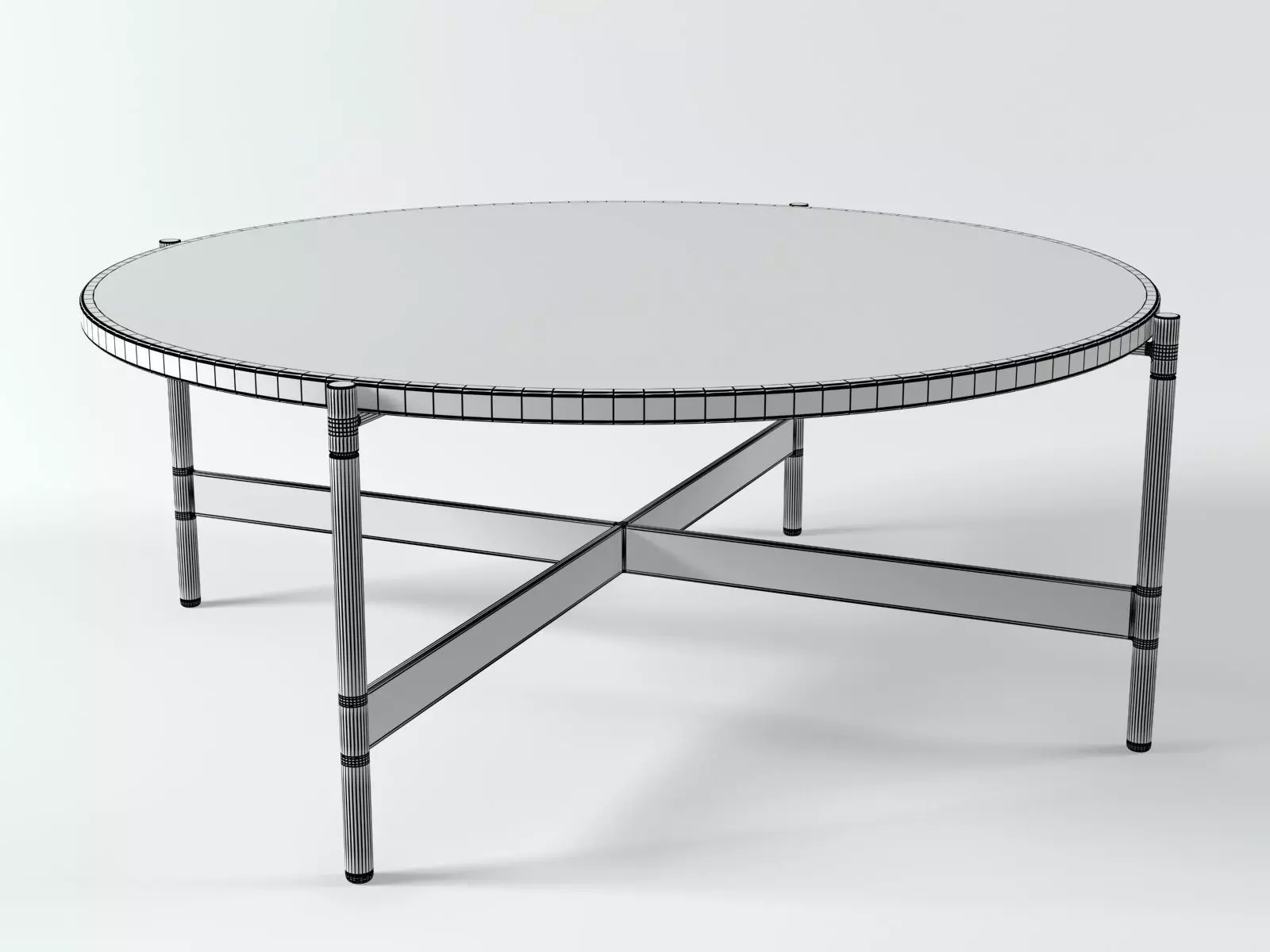 Heron square table with metal legs 3D model_7