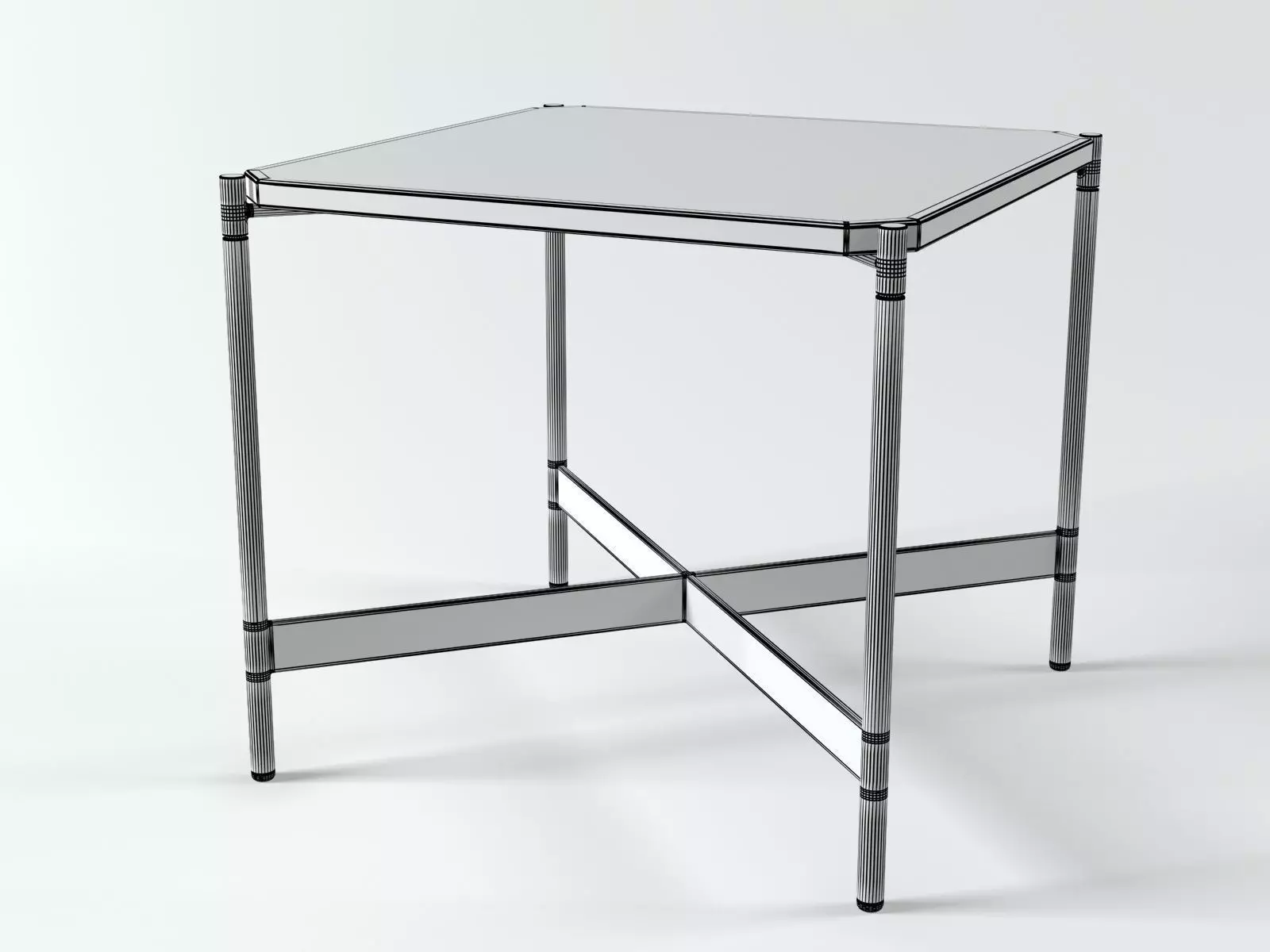Heron square table with metal legs 3D model_6