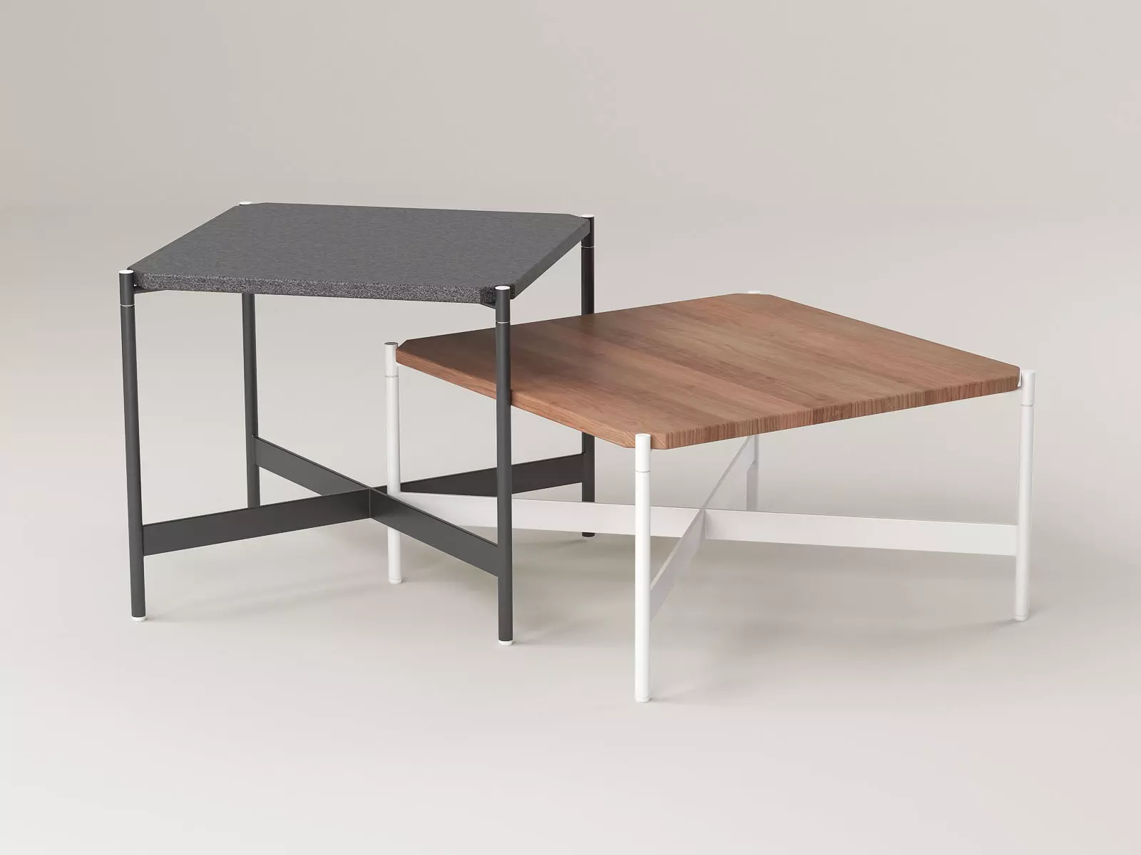 Heron square table with metal legs 3D model_3