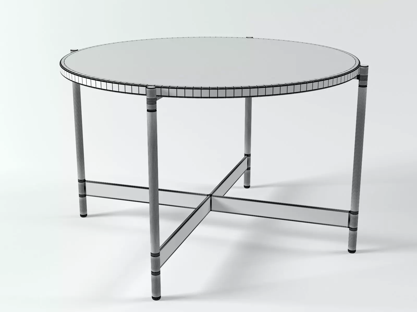 Heron square table with metal legs 3D model_8