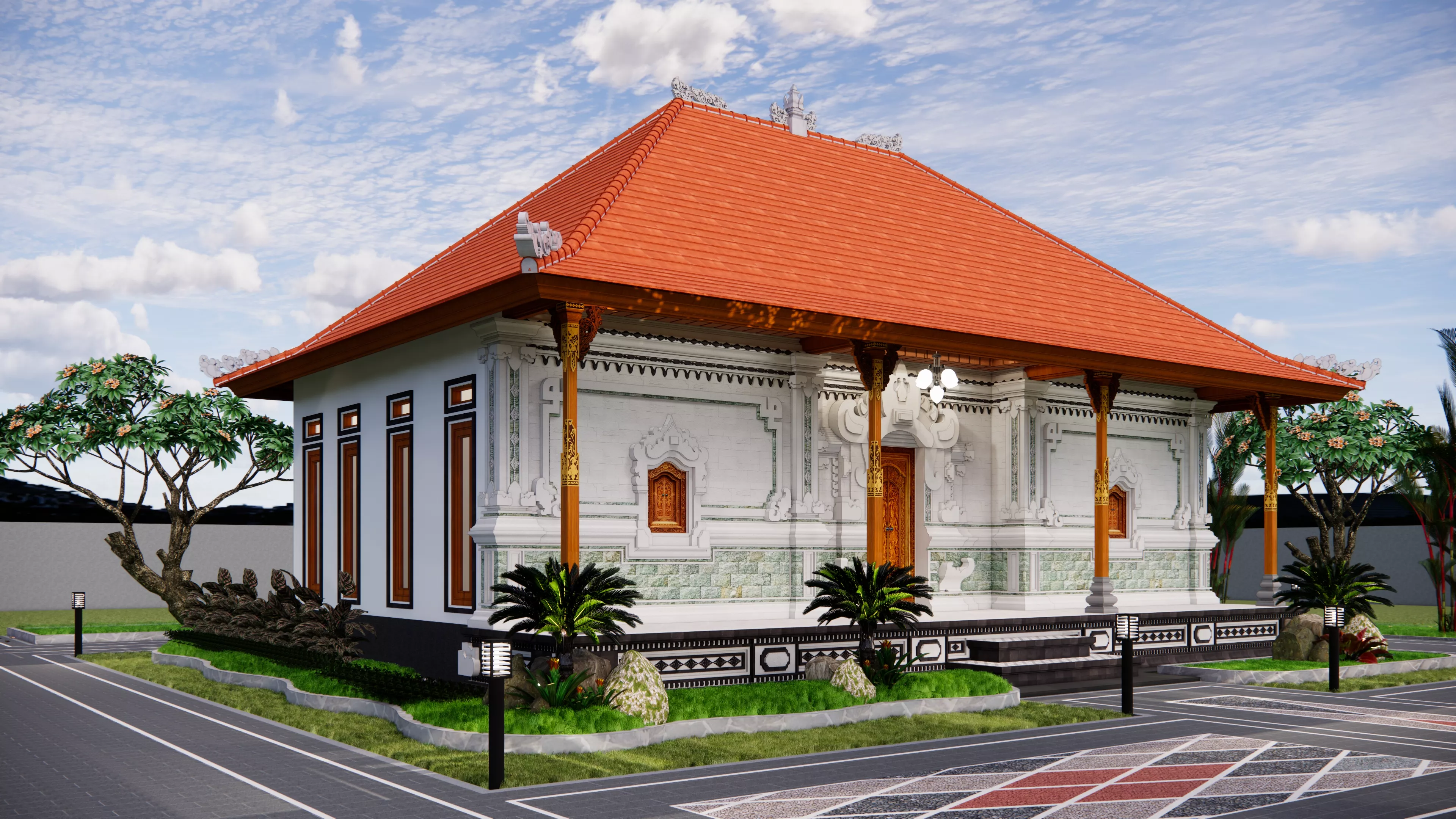 House balinese Collection low Poly 3D model Low-poly 3D model
