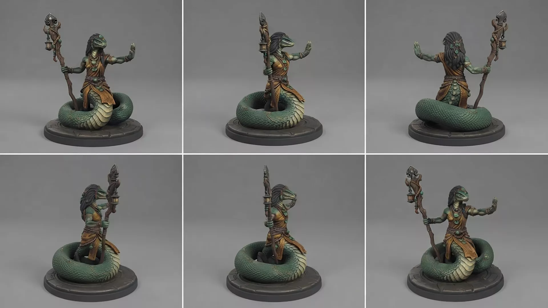 Snake Folk High-Detail 3D Print Miniature 3D print model