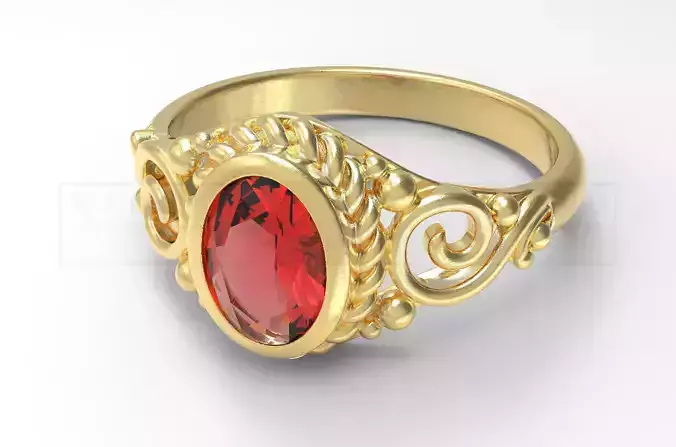 kengkod04 gold ring with stone