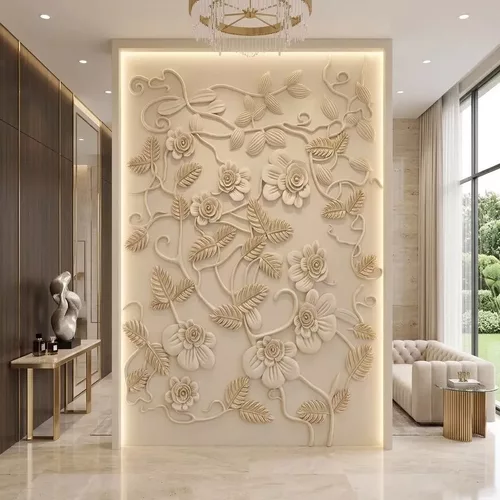 Modern Abstract Silk Fabric Wave Wall Panel Relief STL CNC