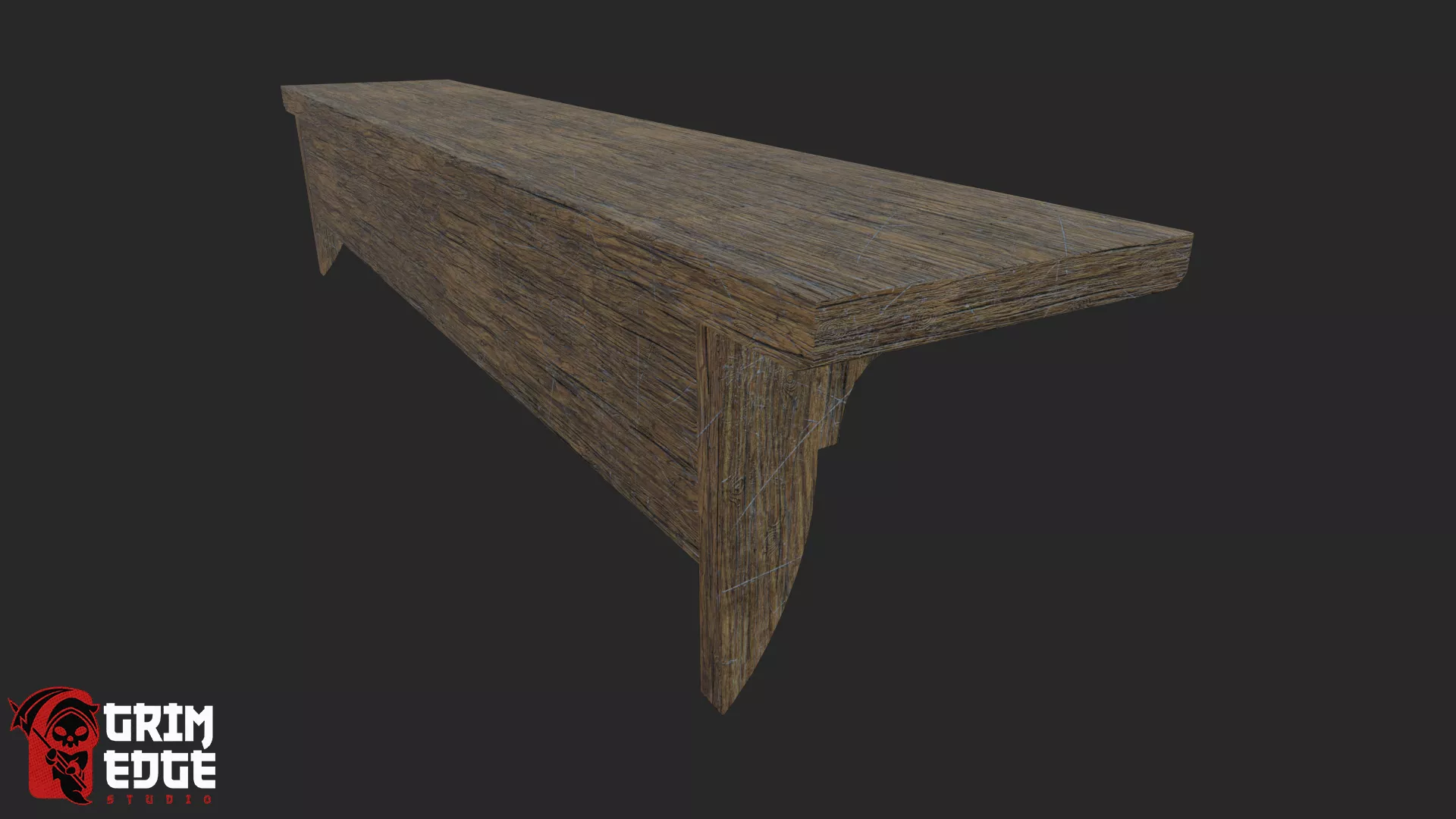 Wall Mounted Wooden Hanging Shelf Low-poly 3D model