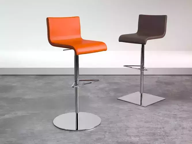 Amba two modern bar stools in orange