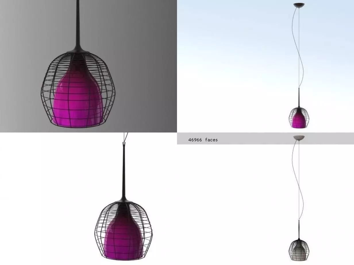 Cage suspension lamp 3D model_7