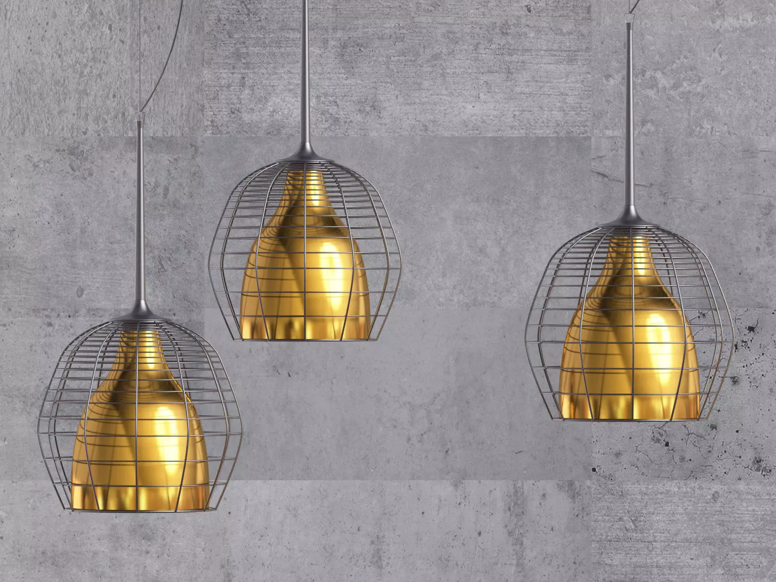 Cage suspension lamp 3D model_5