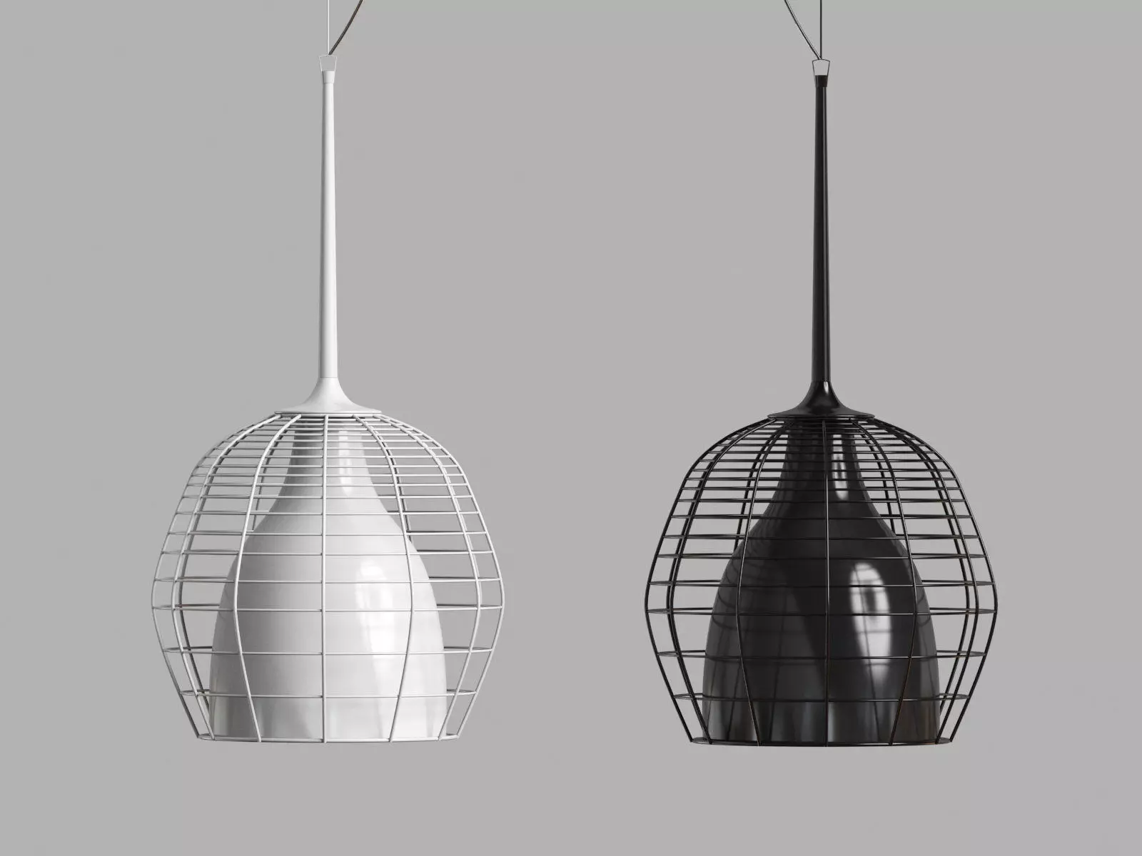Cage suspension lamp 3D model_2