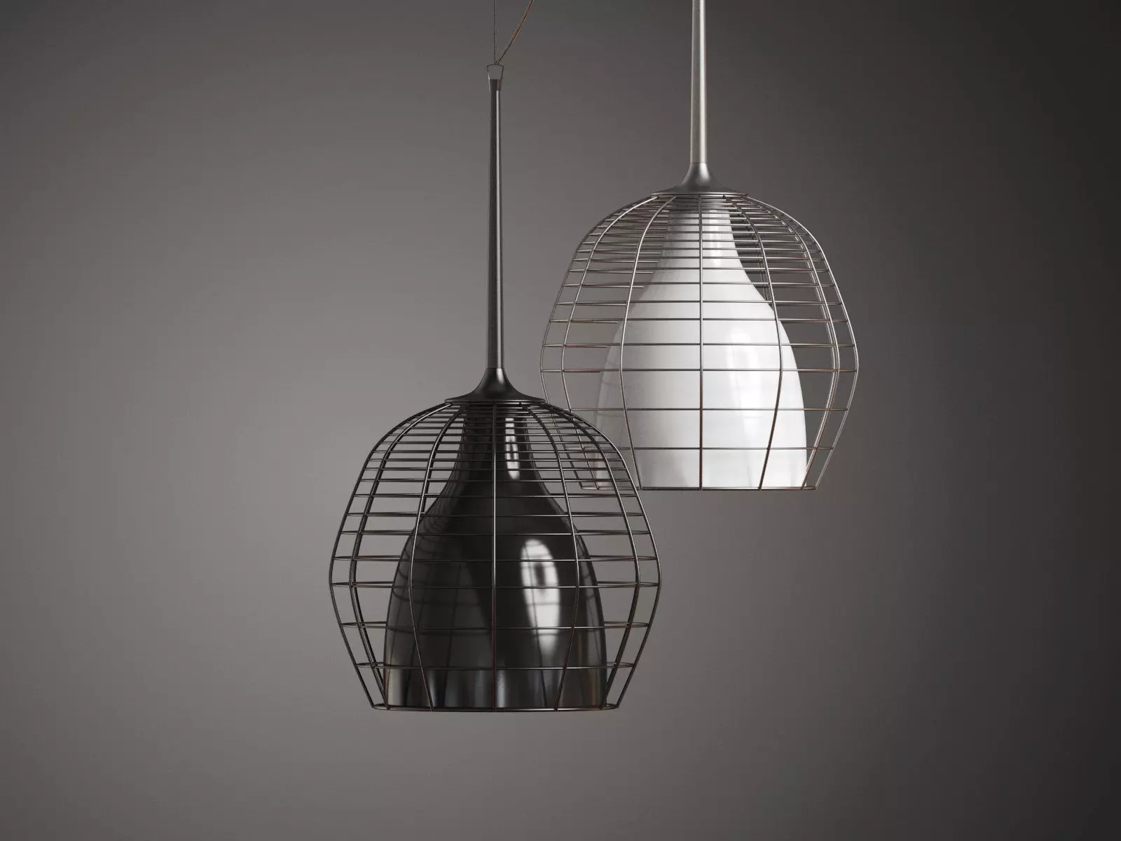 Cage suspension lamp 3D model_3