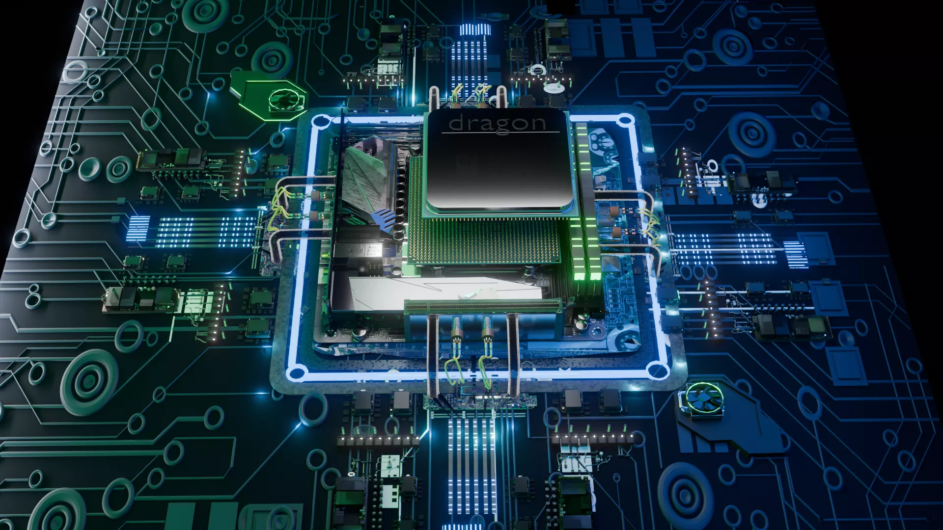 electronic microprocessor chip board 3D model