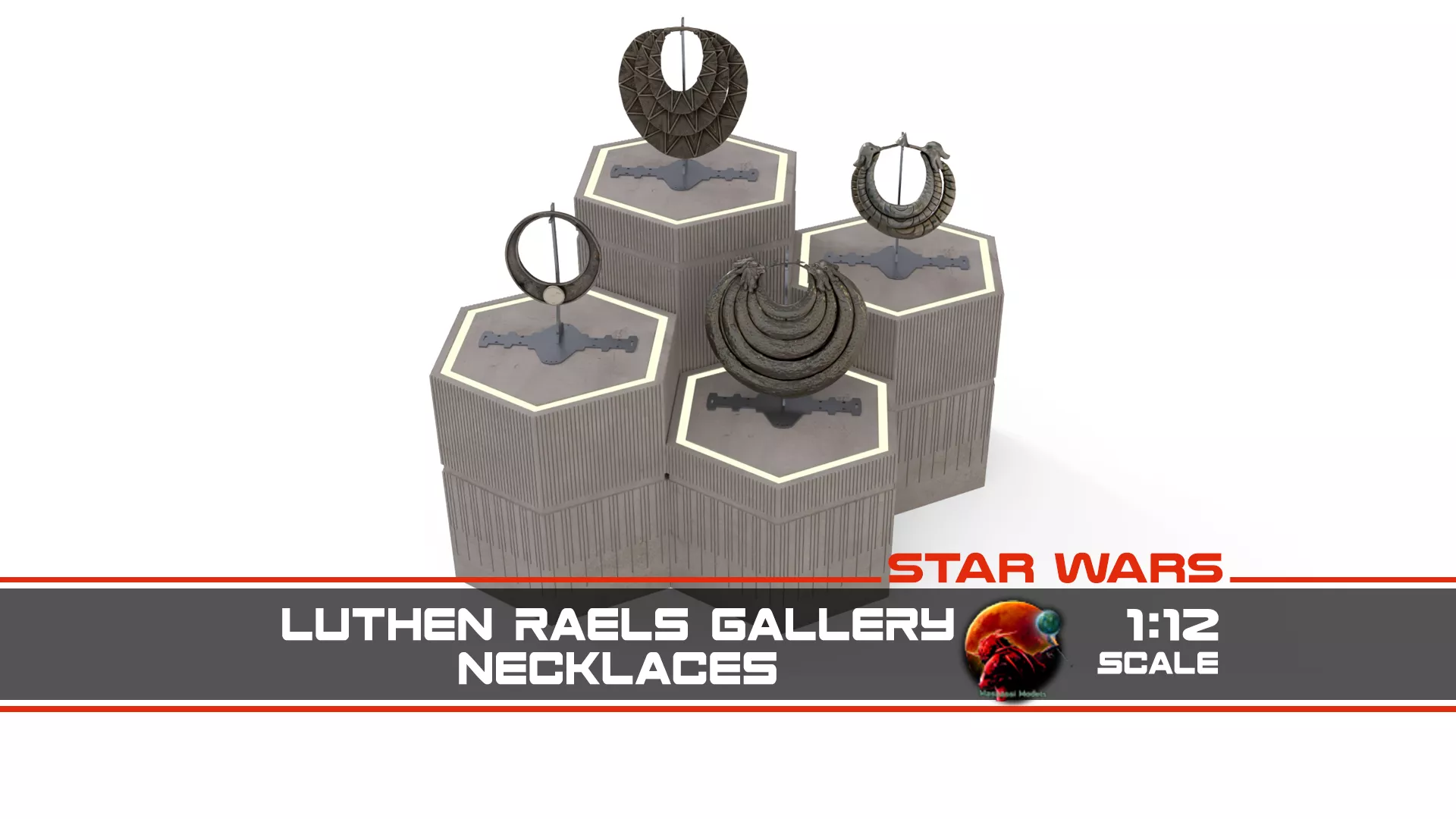 Luthen Raels gallery - necklaces 1-12 scale Blackseries 3D print model