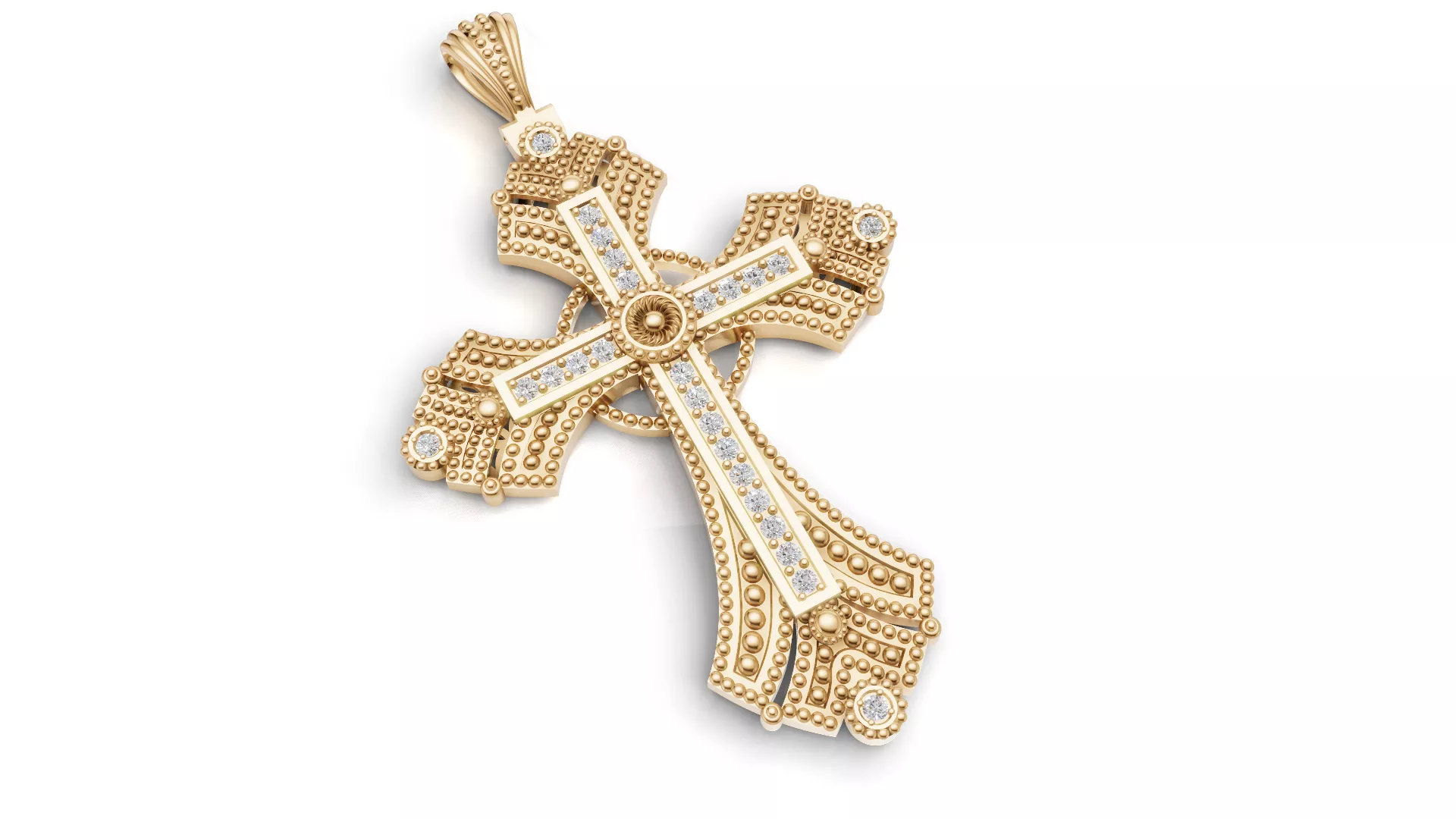 Ornate Celtic Cross Pendant Jewelry CAD 3D Model 3D print model