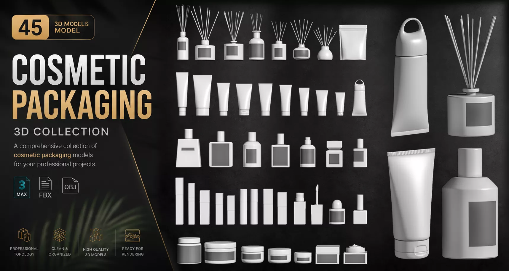 Cosmetic Packaging 3D Collection 45 Models 3D model