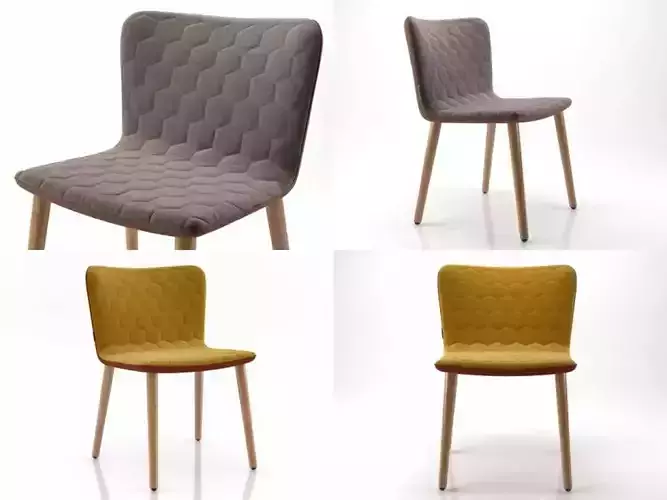 Tea dining chair with wooden legs