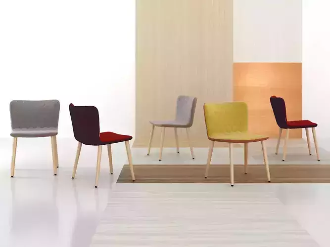 Tea dining chair with wooden legs