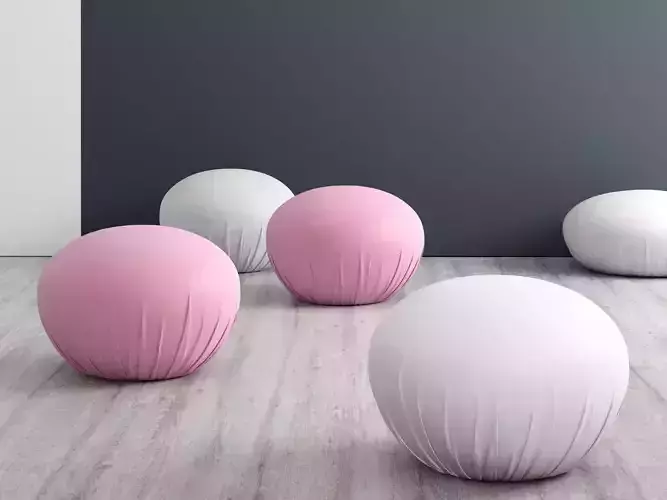 Hollywood round cushion 3D model