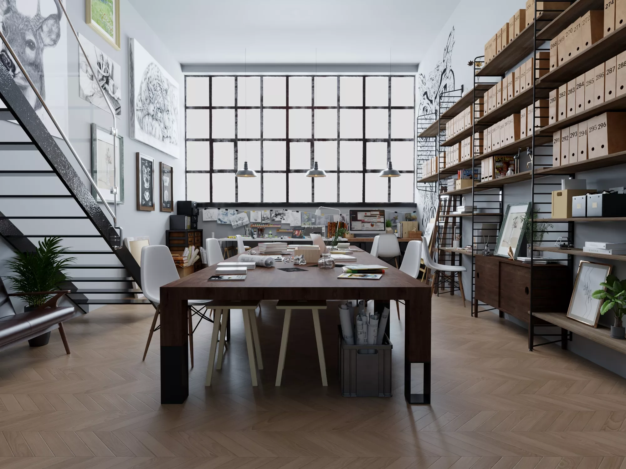 Artist Workshop Interior Scene 3D model