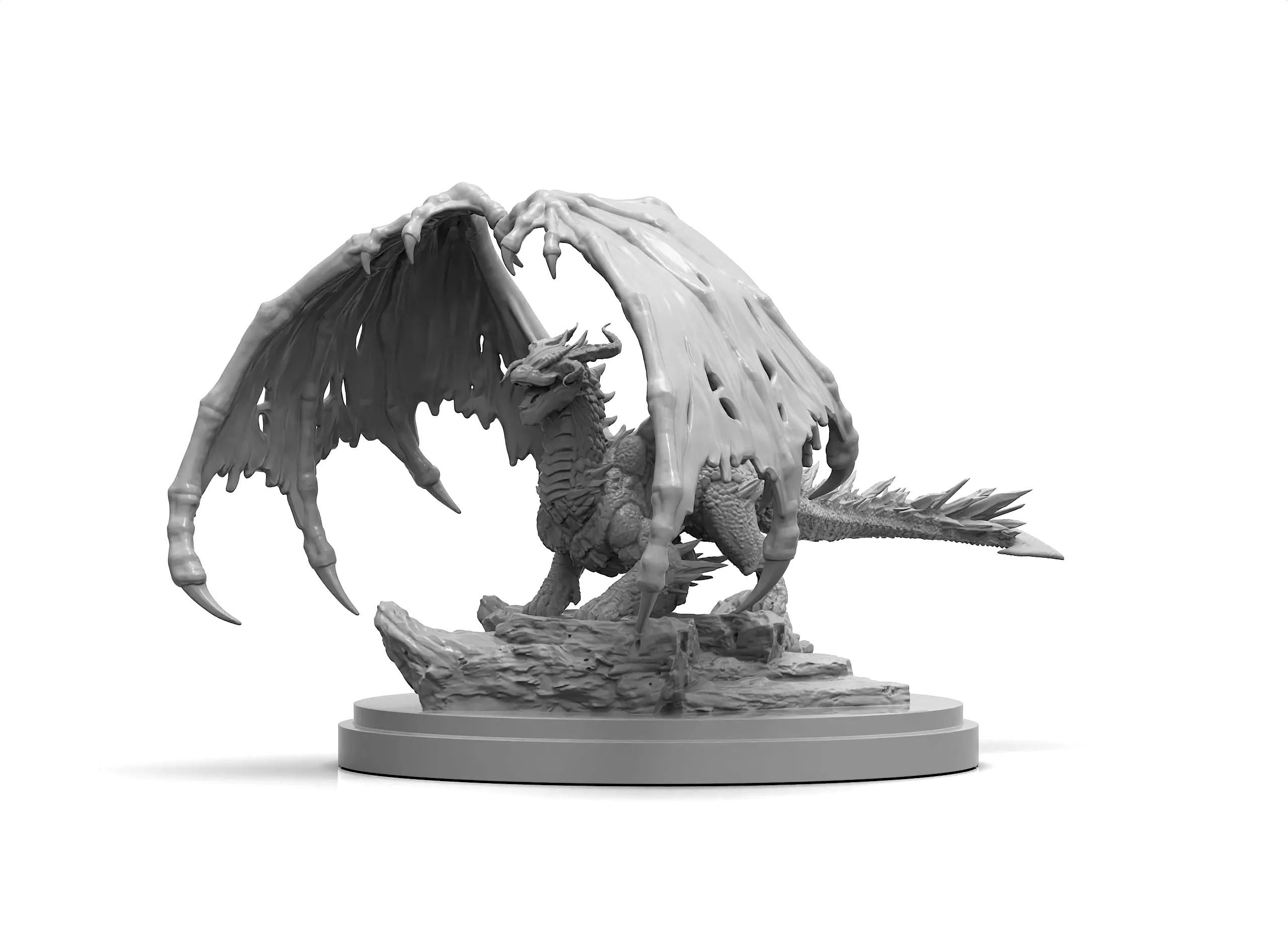 Ice Dragon STL 150mm Solid Multi-Part Fantasy Sculpture 3D print model