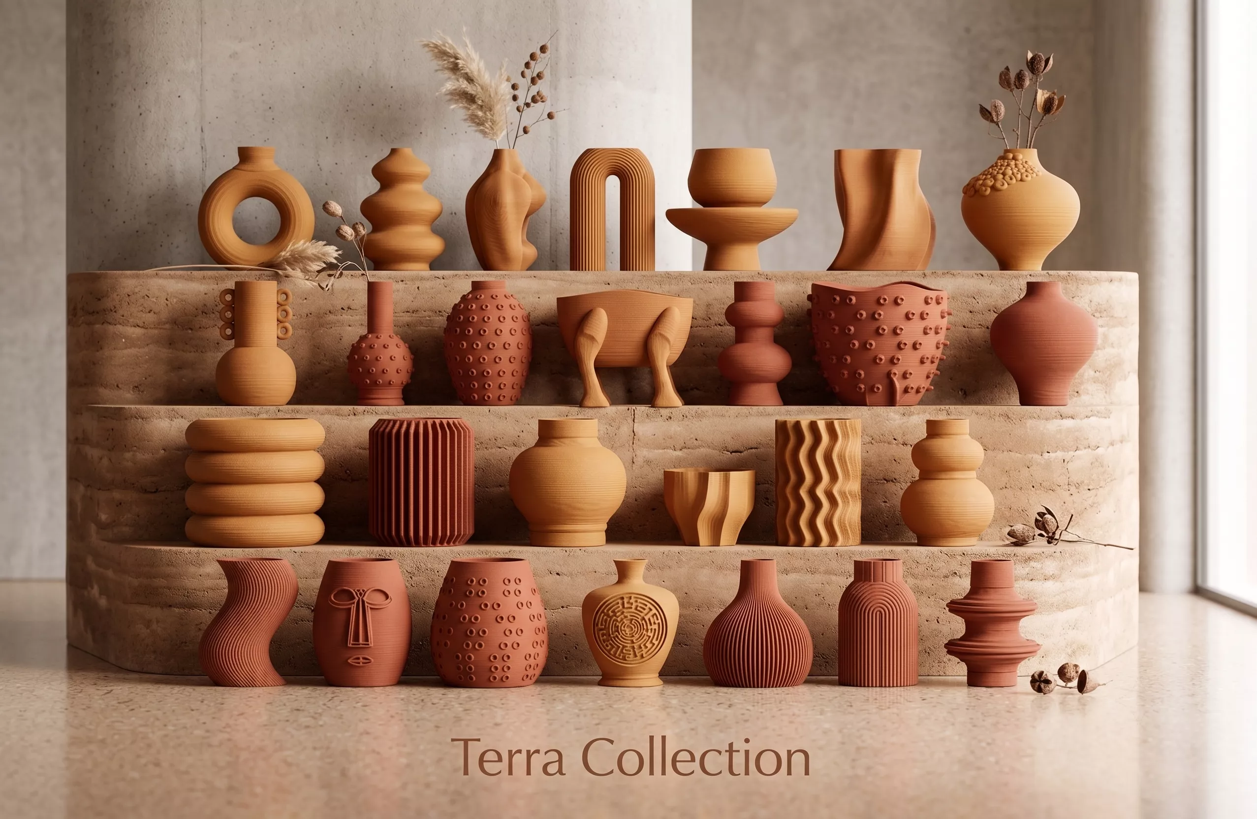 Publicidad Terra Collection 27 Modern Aesthetic Vases Bundle 3D print model