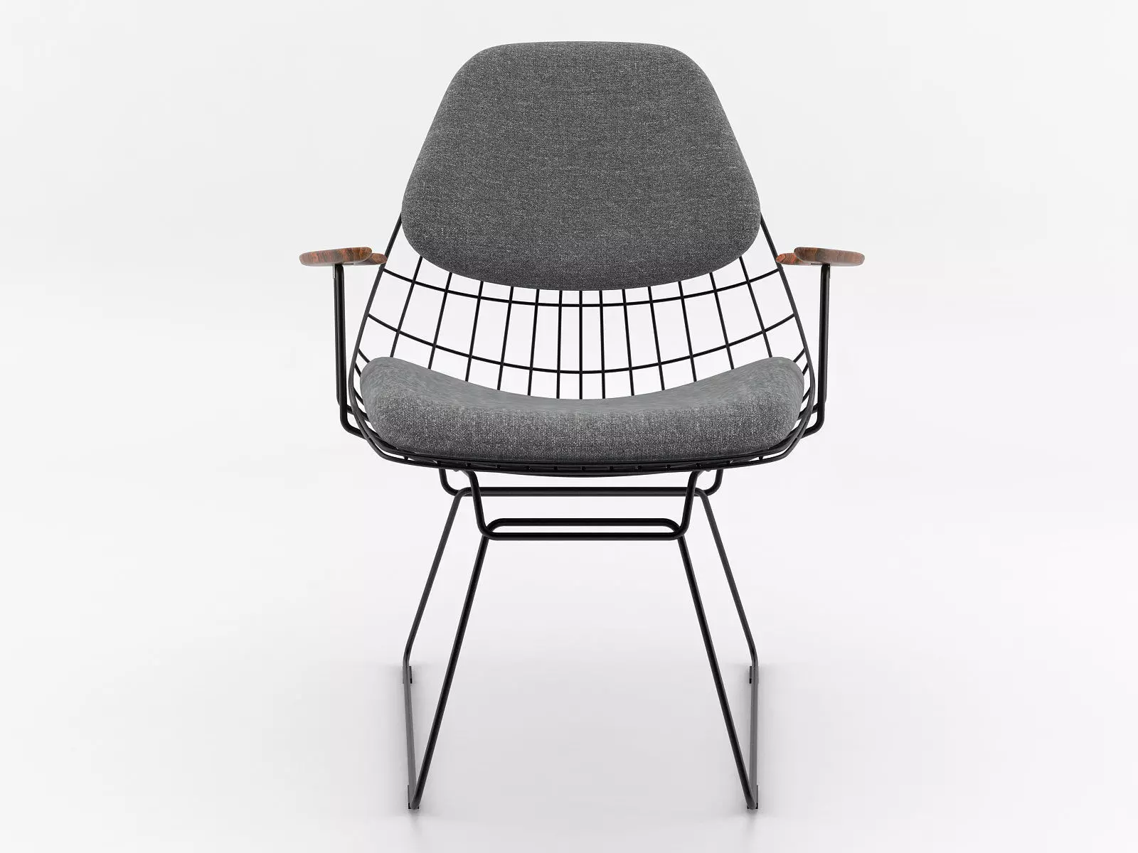 FM06 wire chair with fabric and frame 3D model_8