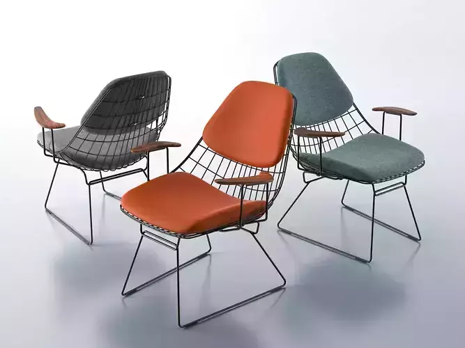 FM06 wire chair with fabric and frame