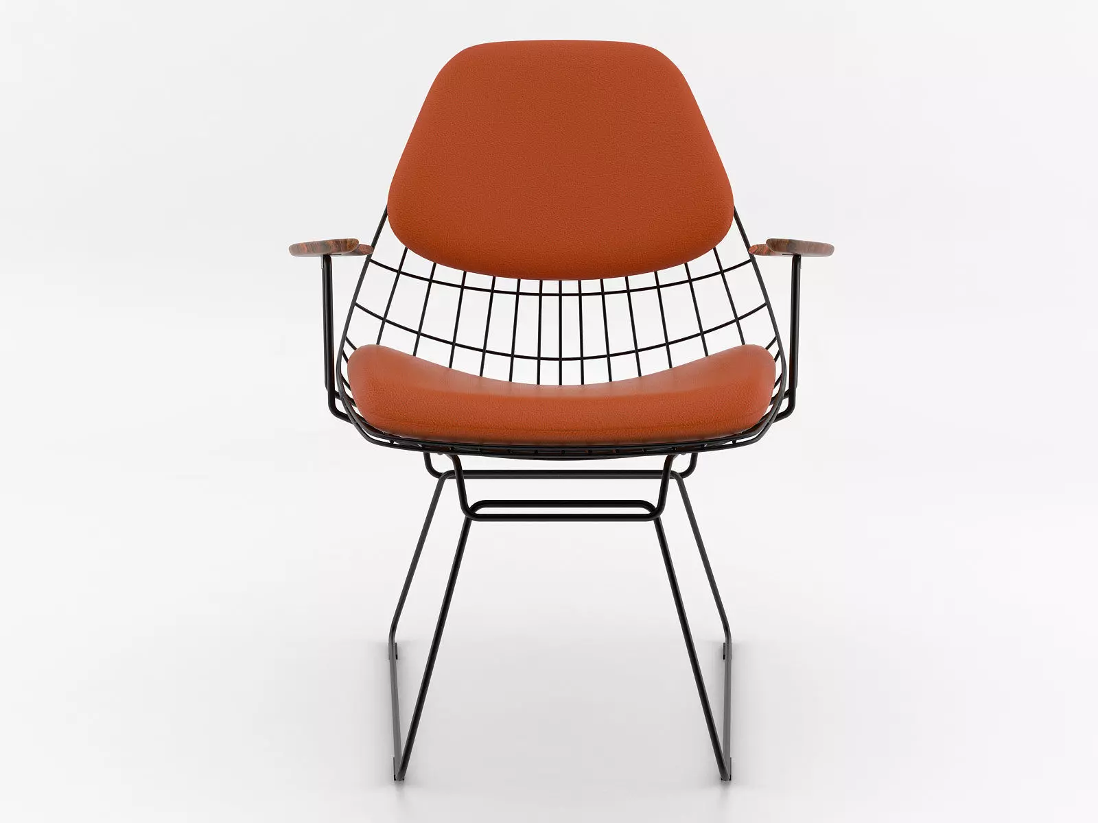 FM06 wire chair with fabric and frame 3D model_3