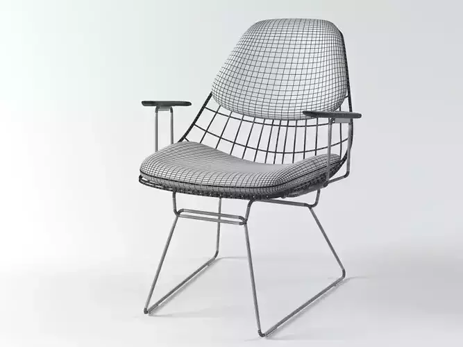 FM06 wire chair with fabric and frame